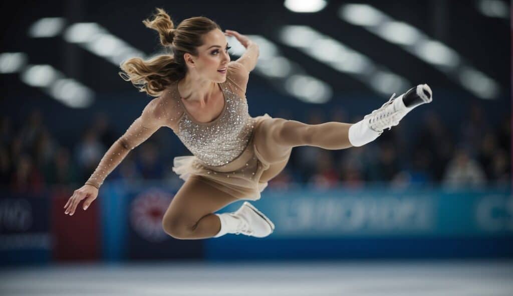 A figure skater gracefully executes jumps and spins on the ice, showcasing the history and techniques of the sport