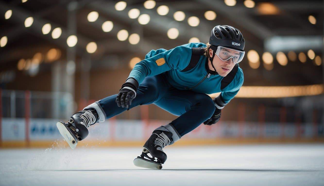 A person skating safely with protective gear to avoid injuries